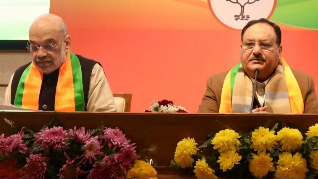 भाजपाध्यक्ष नड्डानी घेतला राज्य प्रभारींकडून आढावा BJP president Naddani took a review from the state in-charge