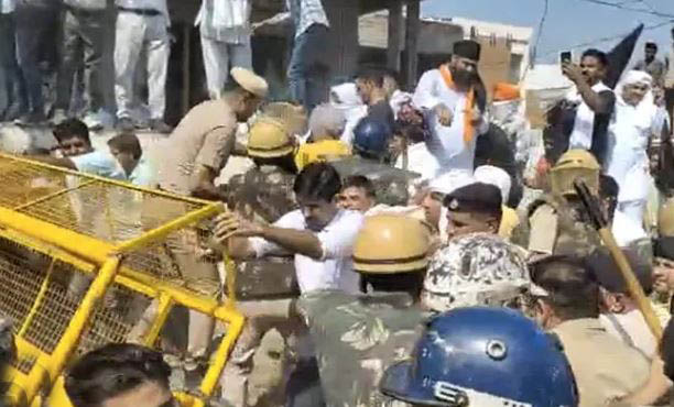 Fierce clash between farmers and police in Haryana