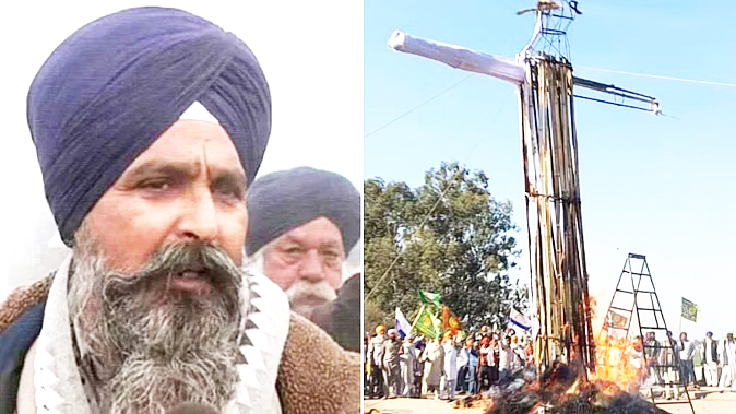 'WTO' effigy burnt at Shambhu border