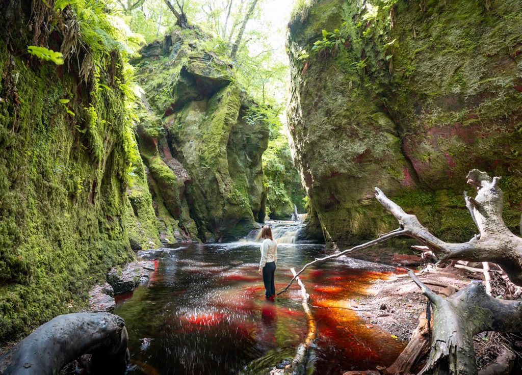 A spring with red colored water