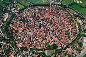 A city located in a meteorite crater