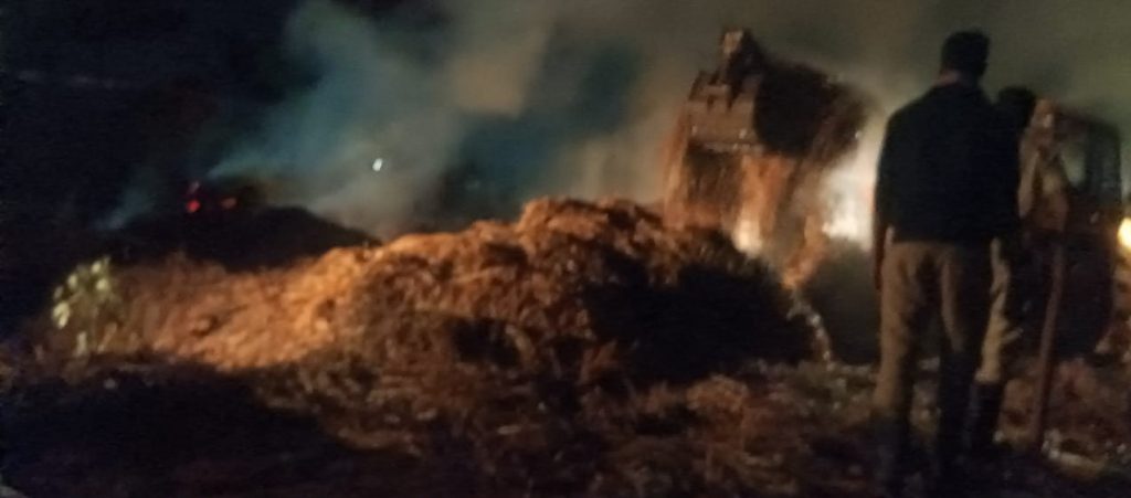 In Hulikottal village, six tractors of farmers got burnt