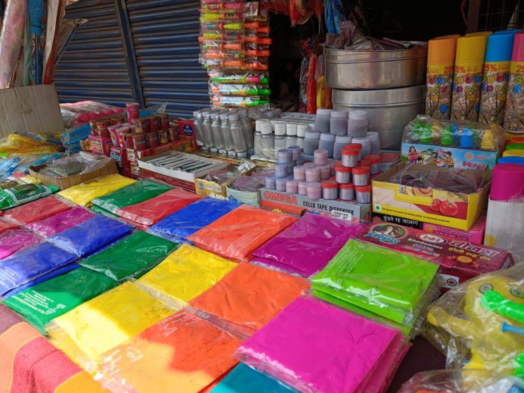 The market blossomed for Holi