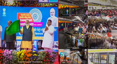 Prime Minister Modi unveiled several metro projects, including India's first underwater corridor