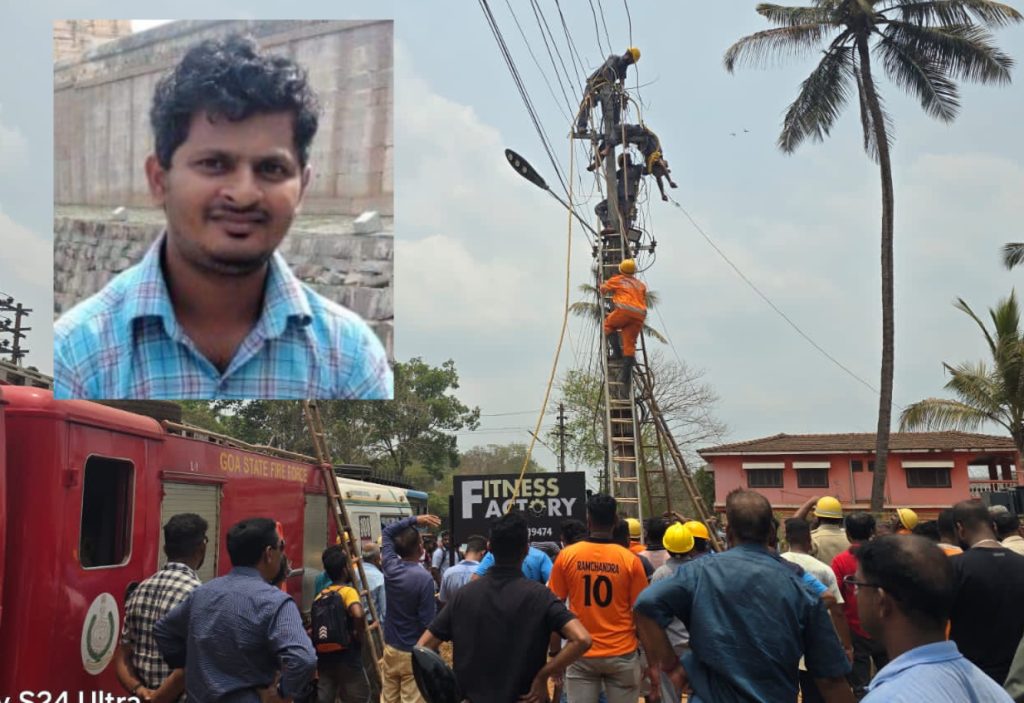 वीज खांबावर झटका लागून लाइनमनचा मृत्यू Lineman dies after being hit by power pole