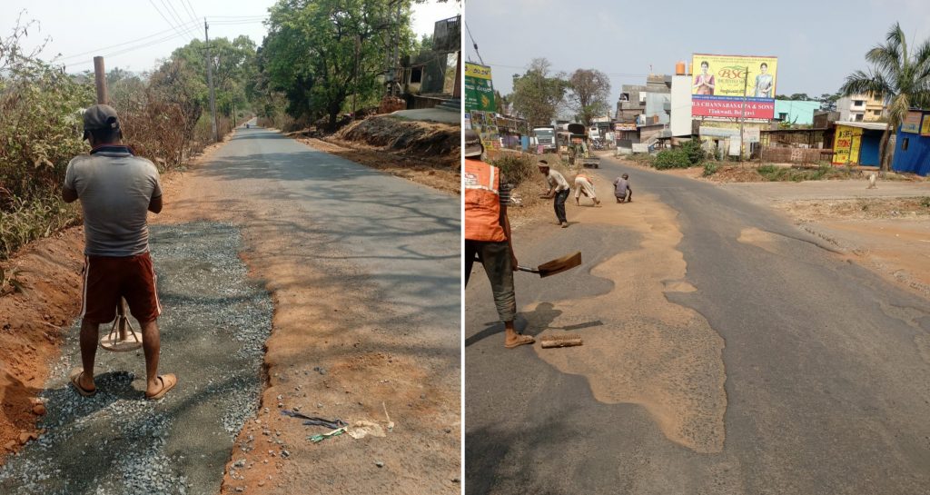चोर्ला रस्त्याचे काम रेंगाळले Chorla road work has been delayed
