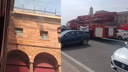 A fire broke out in the office of the Union Home Ministry