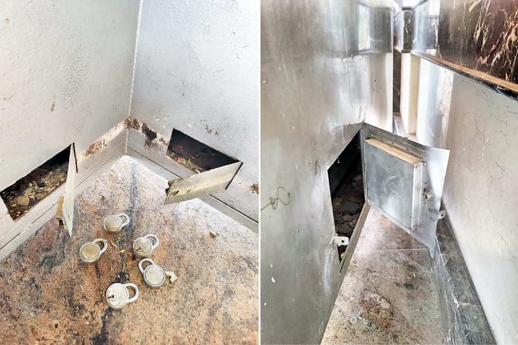 12 lakh lumpas by breaking the fund boxes of Sribodgeshwara