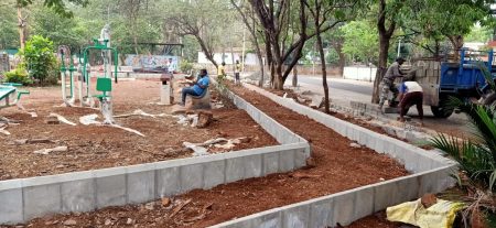 Repair of 'That' park at Sadashivnagar has started
