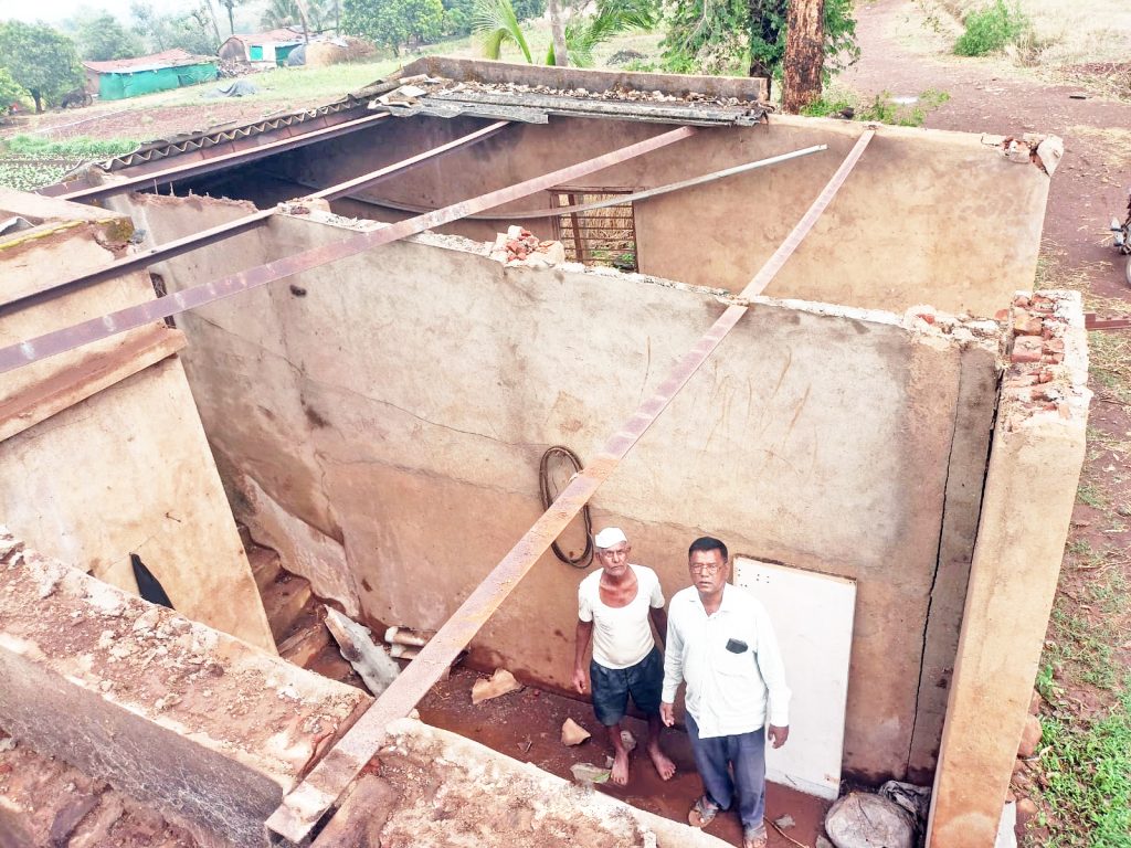 In Kadoli, the letters of the house were blown away by the stormy wind