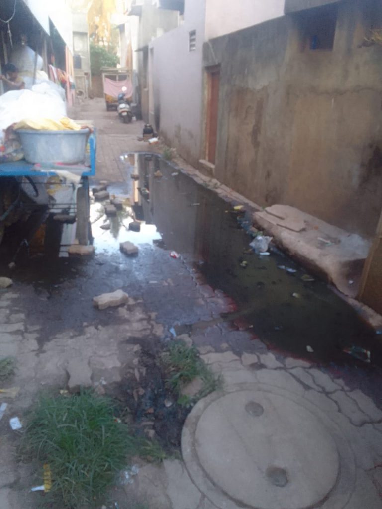 Solve the old Gandhinagar drainage problem with toddy