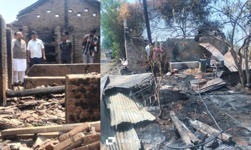 शॉर्ट सर्किटमुळे गोठा, घर जळून खाक ! ५ लाखांपेक्षा जास्त नुकसान; आगीत ३ जनावरे होरपळून दगावली Sangli