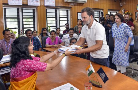 Congress leader Rahul Gandhi has filed his nomination form from Wayanad Lok Sabha constituency