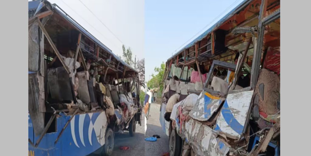 बस-ट्रकच्या धडकेत उन्नावमध्ये सात ठार Seven killed in bus-truck collision in Unnao