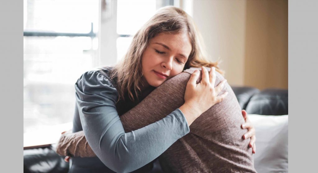 The woman also takes money for a hug