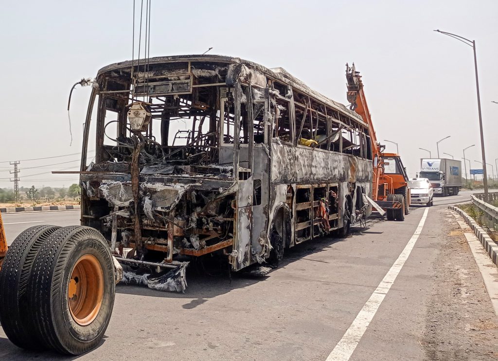 10 devotees died in the 'Burning Bus' accident