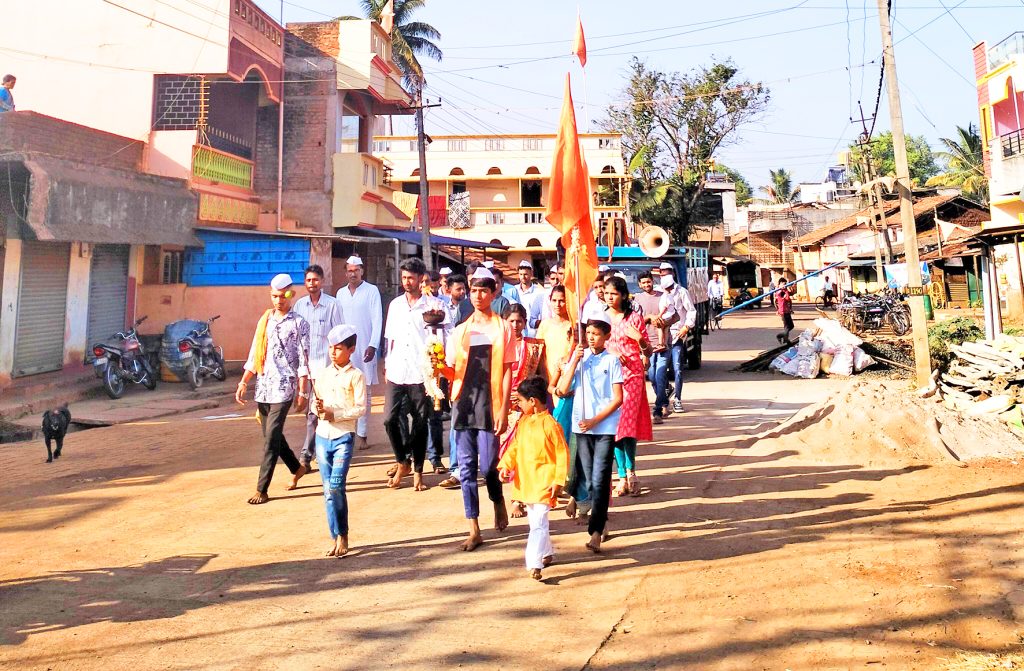 Shivjyoti was welcomed in Ambewadi with jubilation